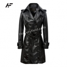 Leather Women Long Coats